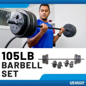 105 Pound Barbell Weight Set For Home Gym|