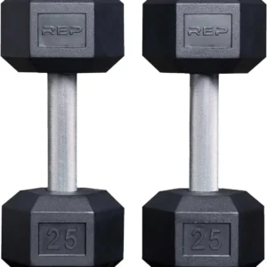 Rubber Coated Hex Dumbbell(s) - Singles (55LB +) and Pairs (5LB - 50LB)